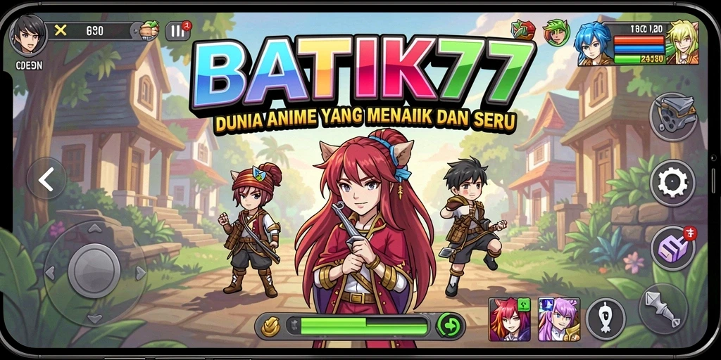 Tangkapan layar menunjukkan pertarungan epik dalam BATIK77 dengan karakter anime favorit.