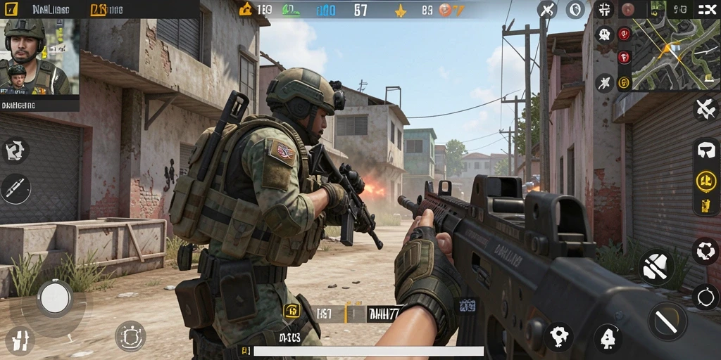 Screenshot utama DAHLIA77 menampilkan gameplay seru dari pertempuran FPS.