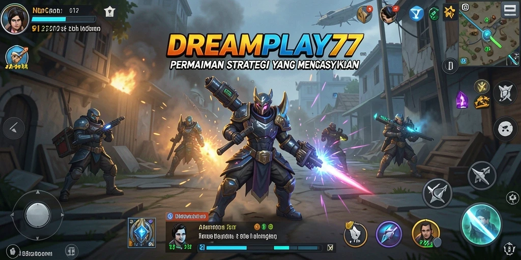Tangkapan layar utama yang menunjukkan aksi gameplay strategi yang intens.
