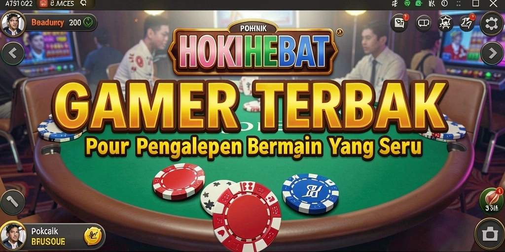 Screenshot gameplay HOKIHEBAT menampilkan aksi Poker yang seru dan menegangkan.