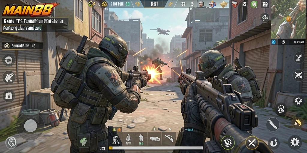 Tampilan seru dari gameplay TPS dalam MAIN88.