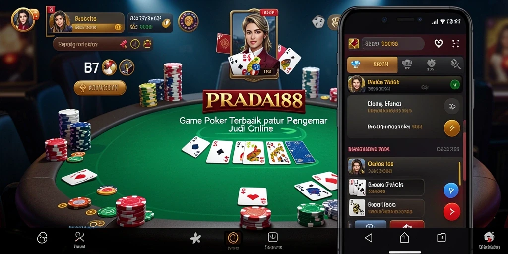 Tampilan permainan Poker yang menarik dan interaktif di PRADA188.