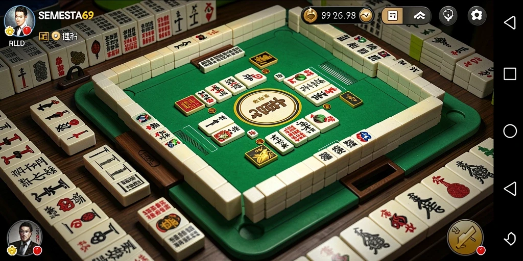 Gameplay seru dan mengasyikkan dari SEMESTA69, menampilkan Mahjong yang klasik.