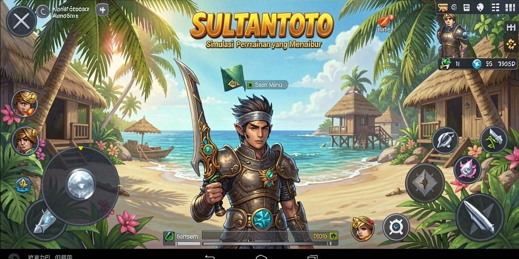 Screenshot SULTANTOTO menunjukkan suasana permainan simulasi yang menarik dan interaktif.