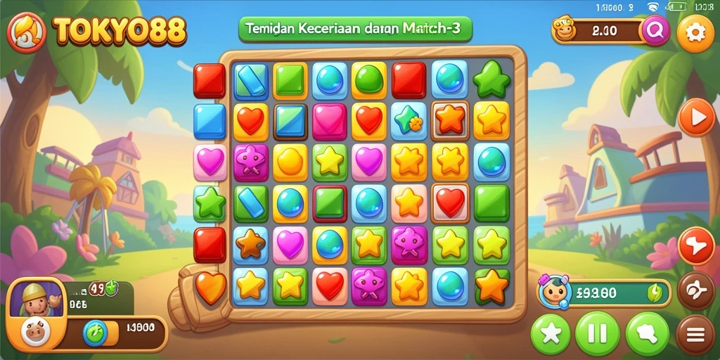 Screenshot utama TOKYO88 menampilkan gameplay seru yang penuh warna.
