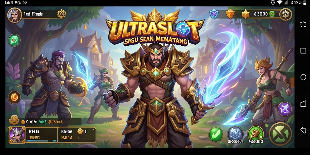 Tampilan gameplay ULTRASLOT dengan aksi RPG yang memukau.