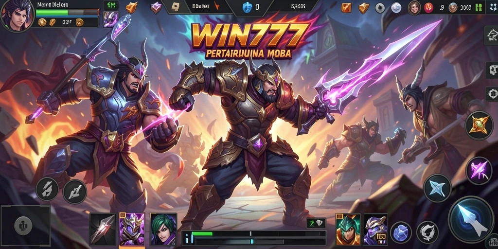 Tampilan gameplay seru di dunia MOBA WIN777.